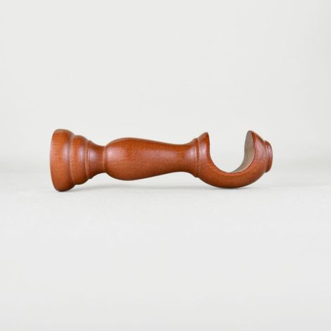 TENDAGGIMANIA Staffe per Tende 1 COPPIA - Per Bastoni per tende in Legno ∅ 35 MM - Staffe con piastrina di fissaggio, viti e tasselli- 100% Legno Made in Italy - Colore: CILIEGIO -LUNGHEZZA 15 CM (1/5)