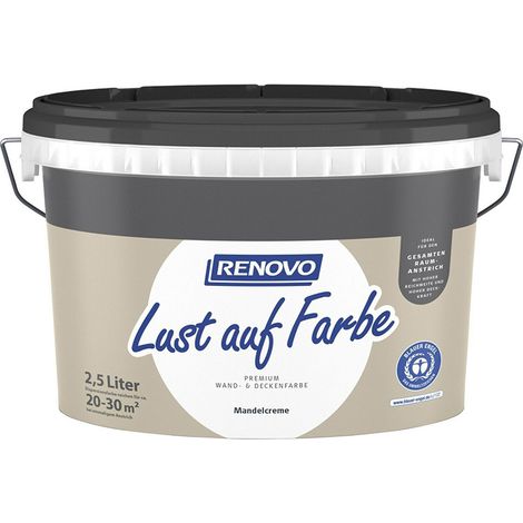Renovo Wand-und Deckenfarbe Lust auf Farbe matt 2,5 Ltr. Mandelcreme