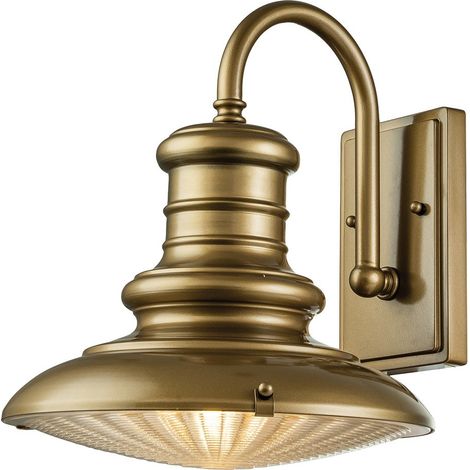 Lampada a muro Station Redding E27 1x40W Ottone in alluminio dipinto invecchiato, vetro H: 31,8 cm B: 30,5 cm Dimmabile (1/5)