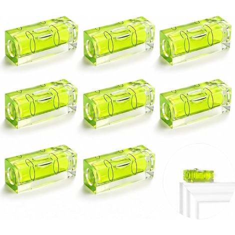 8 Pcs Mini Bubble Levels 15 x 15 x 40 mm Acrylic Mini Bubble Level, High Precision Square Level for Tripod, Caravan, Camping Camera, LCD Mounts and Measuring Tools (1/5)