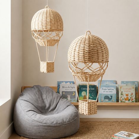 Montgolfière Décorative en Rotin Tressé à la Main pour Chambre d'Enfant Salon et Studio Photo Beige 40 g – Livraison gratuite