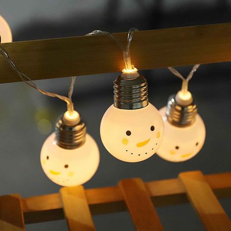 Guirlande Lumineuse De Noël - 10 Ampoules LED - Pour Fenêtre Ou Rideau - Longueur 150 Cm - Fonctionne Sur 2 Piles AA - Décoration Festive (1/5)