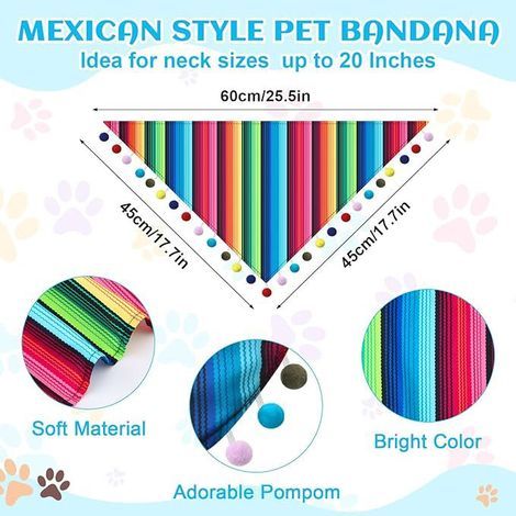 Mexikanisches Sombrero-Kostüm für Hunde, Halstuch für Welpen und Partyhut für Katzen (1/5)
