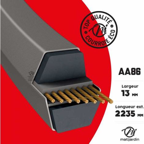Courroie tondeuse AA86 hexagonale prix éco  13 x 2235 mm (1/2)