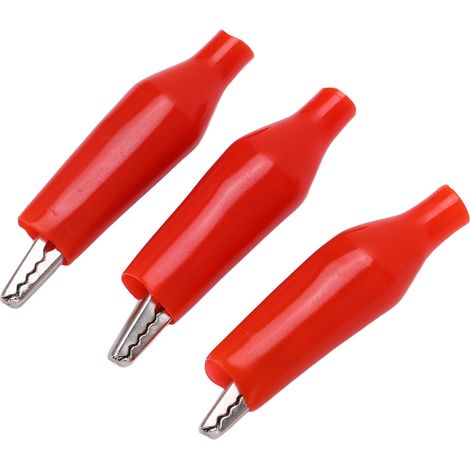 100er-Pack elektrische Prüfklemmen für Batterieladegeräte, Einzelgriffklemme, Ladesortiment, Rot (1/5)