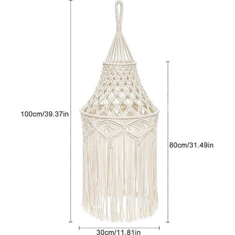 Abat-jour en macramé pour lampe suspendue, idéal pour bureau, chambre, salon, chambre d'enfant, dortoir, décoration bohème. (1/5)