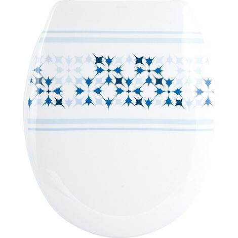 Abattant wc Thermo Dur MALTA Bleu & Blanc - Charnières PS MSV (1/5)