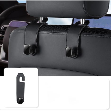 Lot de 2 crochets pour appuie-tête de voiture en cuir pour porte-monnaie et sacs, accessoires d'organisation de voiture, crochets de voiture (1/5)