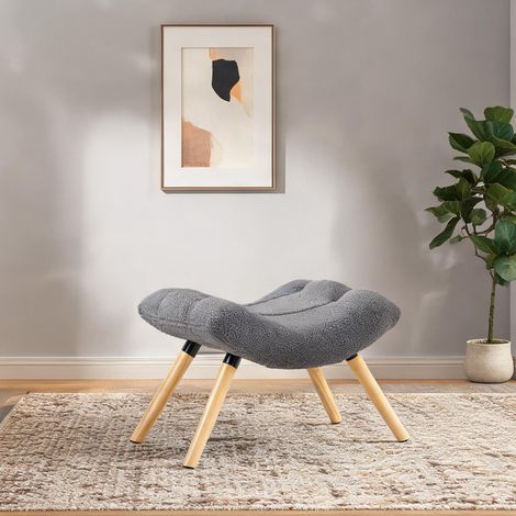 Pouf coloris gris foncé en polyester mousse 67 x 45 x 38 cm (1/5)