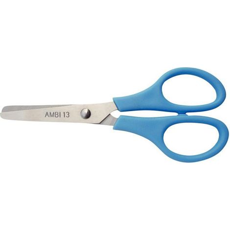 Ciseaux écolier - ULMANN - 13 cm - bouts ronds - lames acier inoxydable - anneaux plastique bicolore