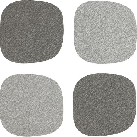 Vinanivao Untersetzer 10 x 10 cm hellgrau/dunkelgrau 4er-Set Platzdecken