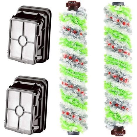 Ersatzfilterset für Bissell 1785 1866 1868 1926 Staubsauger und Mehrzweck-Tierhaarbürstenrolle, Weiß (2 Hauptbürsten + 2 Filter) (1/2)