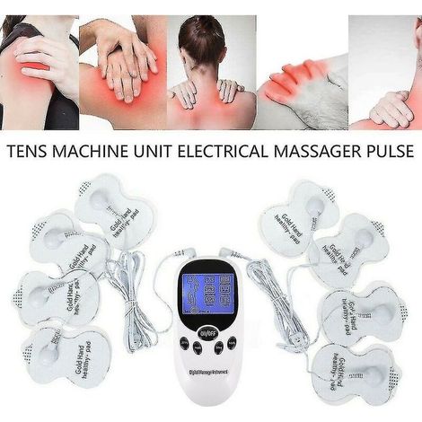 Masseur électrique Stimulateur Musculaire à Impulsion, Stimulateur Musculaire, Masseur à Impulsion électronique Rechargeable avec 8 Coussinets pour Soulager Les Douleurs du Dos et des épaules (1/4)