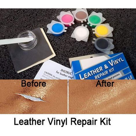Kit de réparation pour sièges auto en cuir liquide, similicuir, vinyle - Répare trous, fissures, rayures, déchirures - Sans chaleur - Accessoire de réparation (1/5)