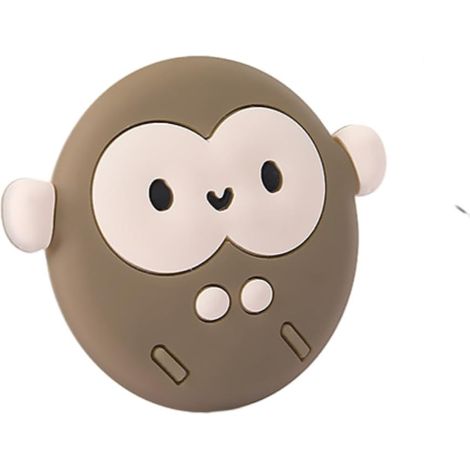 Bloc Porte Interieur Poignée De Porte De Dessin Animé,Tampon Anti-Collision,Protection Murale D'Aspiration De Porte,Autocollant En Silicone Silencieux 2Pièces,Petit Singe