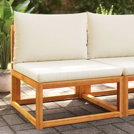 vidaXL Gartensessel ohne Armlehnen mit Kissen Massivholz Akazie (1/5)