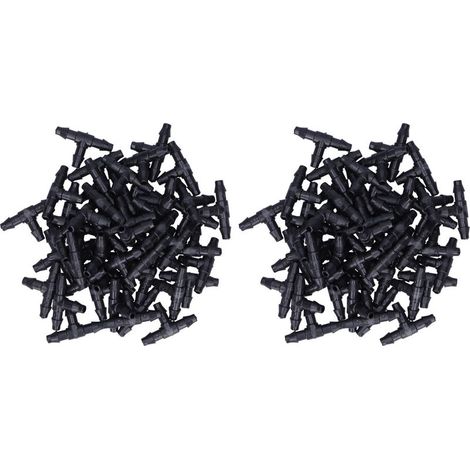 Conector en T para manguera de riego de jardín, 100 unidades, 4/7 unidades, accesorios para riego por microaspersión. (1/5)
