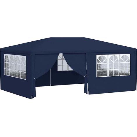 Tente de réception avec parois latérales 4x6 m Bleu 90 g/m² (1/5)