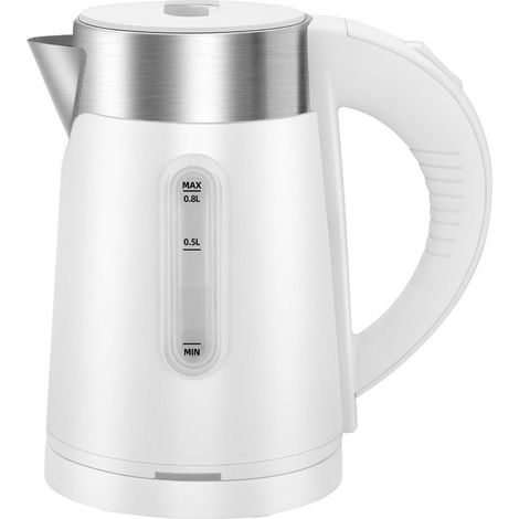 Wasserkocher mit 1 Liter Fassungsvermögen (1000 W mit sichtbarem Tank) mit ergonomischem Griff in Weiß