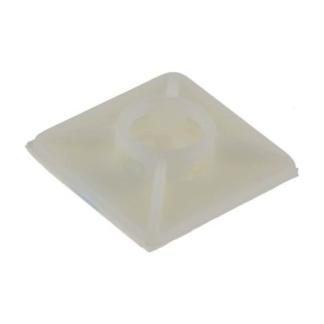 Embase pour serre-câbles RS PRO autoadhésive 26.3mm x 26,3 mm, Ø fixation 5.6mm ( Prix pour Sachet de 250 )