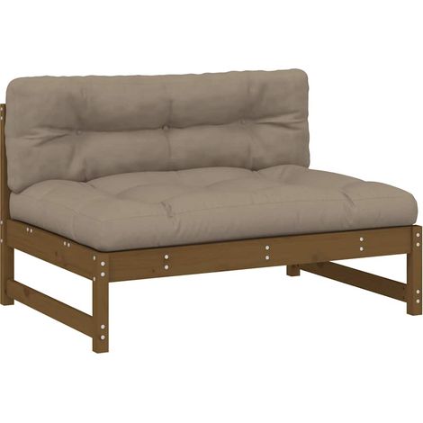 Divani da Giardino  Divano Centrale Marrone Ambra 120x80 cm Legno Massello di Pino (1/5)