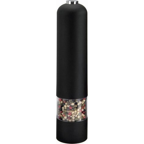 Macinino elettrico - 22 cm - Macinapepe - Macinatura regolabile - 1 macina spezie - Luce LED - Materiale plastico - Ricaricabile - Nero (1/5)