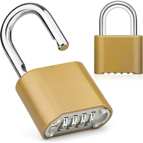 Cadenas à combinaison numérique, 1 cadenas à combinaison étanche, en alliage de zinc, diamètre 8 mm, 240 g (1/5)
