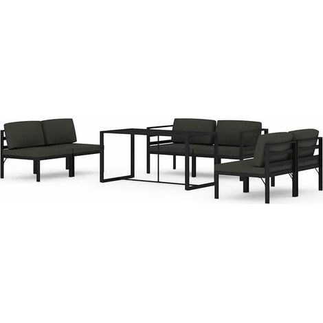 Maison Exclusive - 7-tlg. Garten-Lounge-Set mit Kissen Aluminium (1/5)