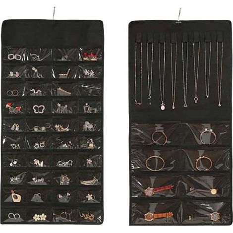 1 pièce - Sac de rangement - Sac de rangement pour bijoux en tissu non tissé - Sac de, étanche à la poussière - (48 sac suspendu) (1/5)