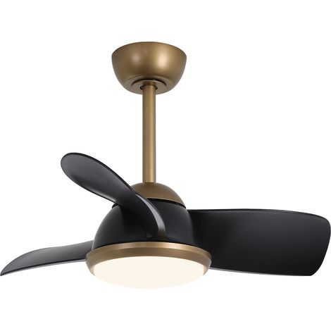 Parrot Uncle 76 cm LED Deckenventilator mit Beleuchtung, leiser DC-Motor, 6 Geschwindigkeiten, dimmbar, Sommer-/Winterfunktion, Fernbedienung, Schwarz