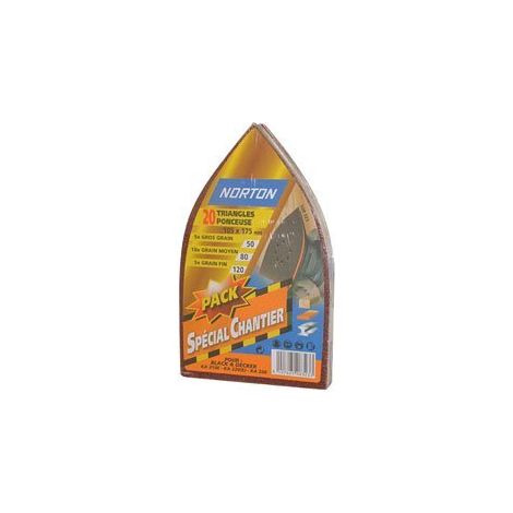 Lot de 20 Triangles multi-ponceuse Grain assortis (Dimensions : 105x175 mm. )