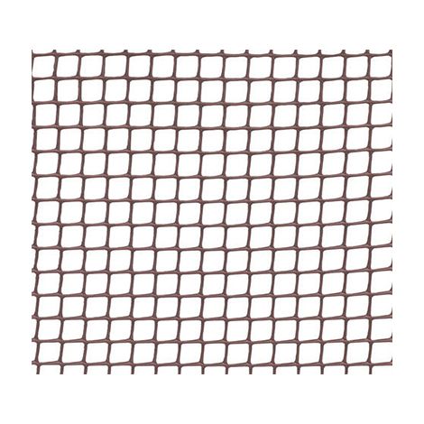 FPLUS malla cuad.1cm.marron 1mt. 25 mts. , Malla cuadrada de plastico marron. (1/2)