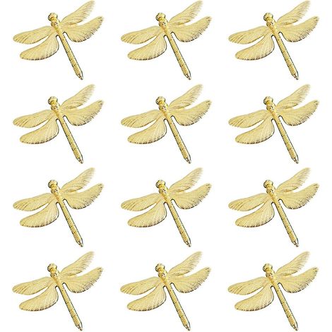 12 ronds de serviette libellule dorés à faire soi-même pour hôtel, mariage, banquet, décoration de table, boucle de serviette en métal Christ (1/5)