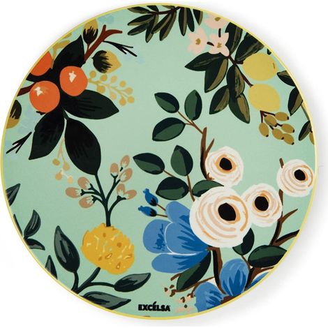 Excelsa Fiori Frida Sottopentola, Ceramica dolomite e sughero, Cm. 16 x 16