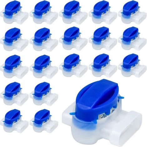 Lot de 20 connecteurs de fils remplis de résine pour tondeuses robotisées, bornier bleu (1/3)