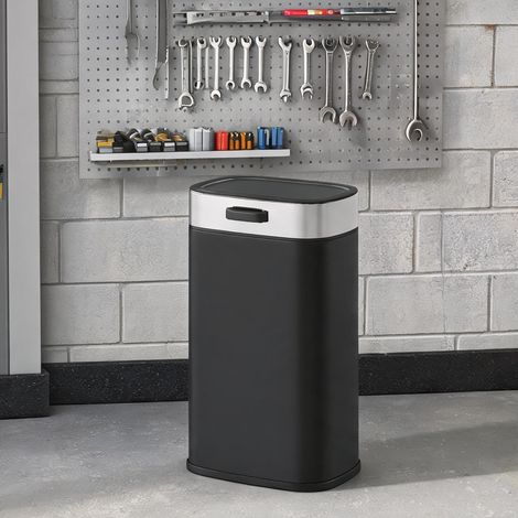 Poubelle coloris noir en edelstahl plastique 21,5 x 19,5 x 30 cm (1/5)