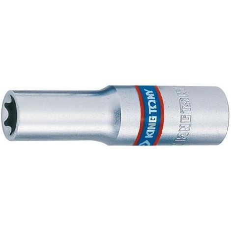 KING TONY BUSSOLA A STELLA LUNGA / TORX 3/8"" E6 x 63mm CROMATA