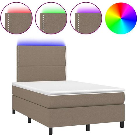 Maison Exclusive - Boxspringbett mit Matratze & LED Taupe 120x200 (1/5)