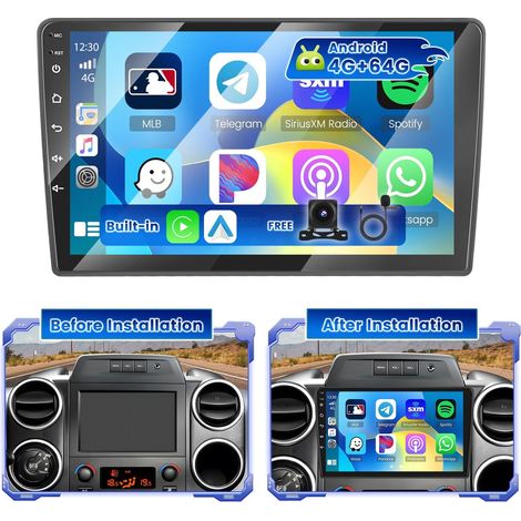 Autoradio Android 15 4G+64G pour Berlingo B9 2008-2017/Partner 2008-2019 avec Écran Tactile de 9 Pouces, stéréo avec Carplay Android Auto sans Fil FM/RDS GPS WiFi SWC + CAM+MIC (1/5)