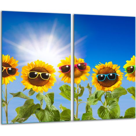 Tabla de cortar de vidrio 2x 30x52 girasoles (1/5)