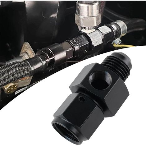 Accesorio giratorio de 6AN macho acampanado a 6AN hembra con puerto de manómetro de presión de combustible NPT de 1/8, adaptador de aluminio (1/4)