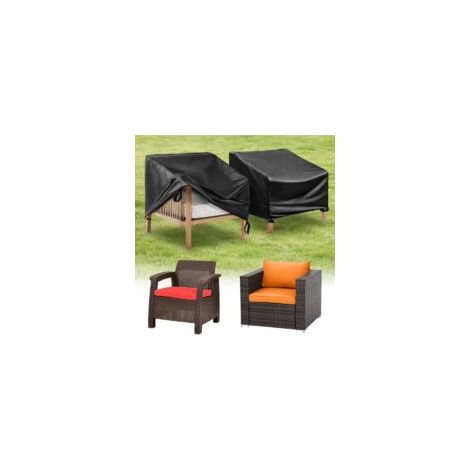 Telo protettivo per sedie da giardino, set di 2 pezzi impermeabile per esterni, telo per sedia a sdraio, panca, divano in tessuto Oxford 420D, resistente e antivento, 95x90x69 cm - Crezuo