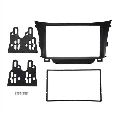 Kit adaptateur façade autoradio pour Hyundai I30 2011, cadre panneau stéréo double DIN, garniture de console centrale noire, remplacement accessoire intérieur. (1/5)
