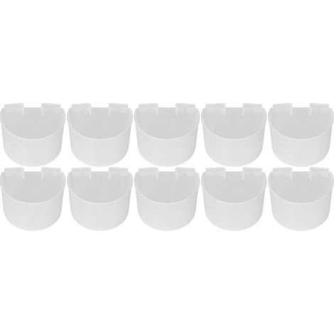 Gobelets d\'alimentation pour Pigeons, 10 pièces, plat suspendu en plastique sûr pour oiseaux avec conception en demi-cercle, Transparent (1/5)