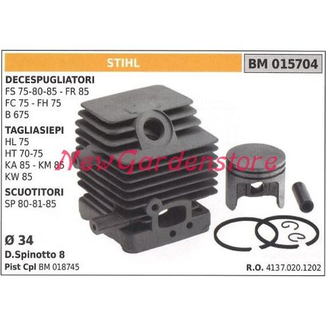 Cilindro pistone segmenti STIHL motore decespugliatore FS 75 80 85 FR 85 015704