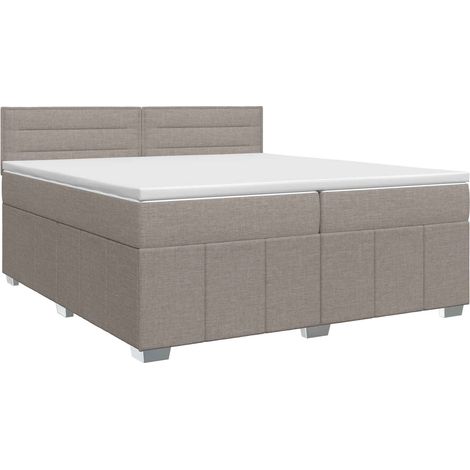 Maison Exclusive - Letto box spring con materasso Tortora 200 x 200 cm Tessuto (1/5)