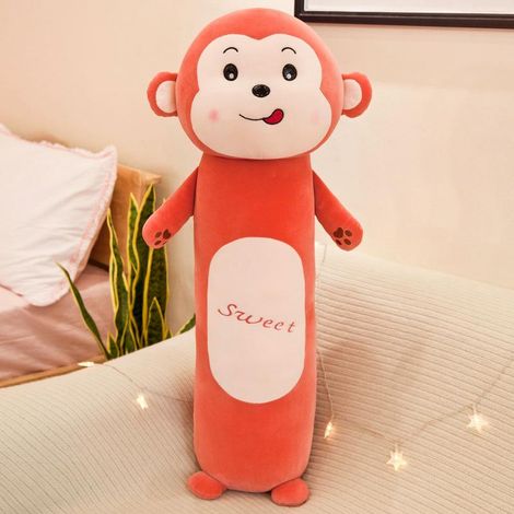 Oreiller en peluche de 55 cm de long, bébé dort avec cet oreiller mignon à motif singe, cadeau pour enfant (1/4)