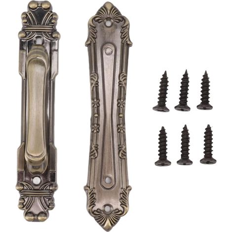 Poignée de porte grange, en fer antirouille, style campagnard (1/5)