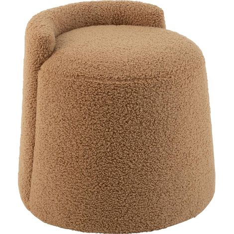 Pouf Design Bouclette "Teddy" 40cm Camel (1/5)