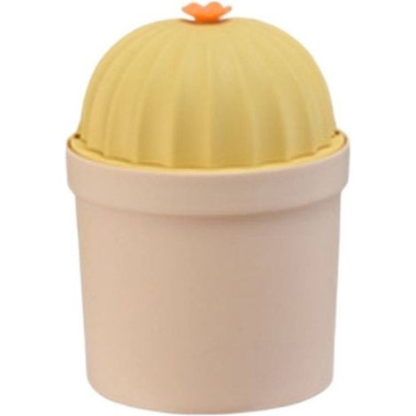 TrAdE Shop Traesio - Pattumiera Gialla Cactus Ribaltabile Secchio Rifiuti Spazzatura Dim 21x14.5 Cm - (1/3)